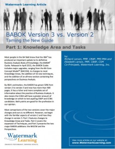 BABOK Version 3 vs Version 2